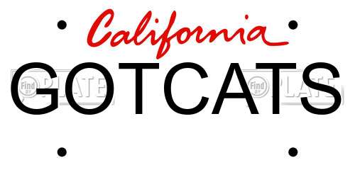 GOTCATS California License Plate
