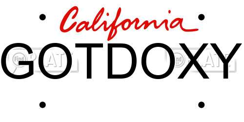 GOTDOXY California License Plate