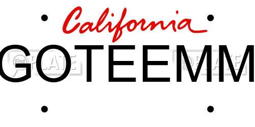 GOTEEMM California License Plate
