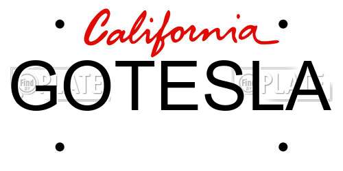 GOTESLA California License Plate