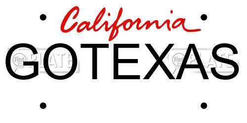 GOTEXAS California License Plate