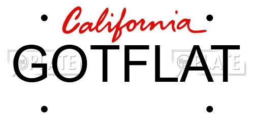 GOTFLAT California License Plate