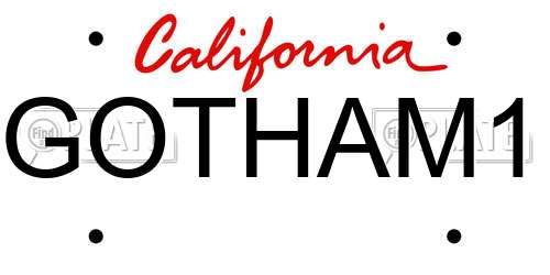 GOTHAM1 California License Plate