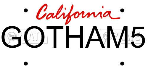 GOTHAM5 California License Plate