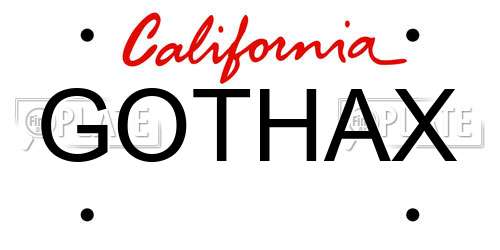 GOTHAX California License Plate