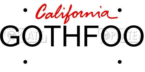 GOTHFOO California License Plate