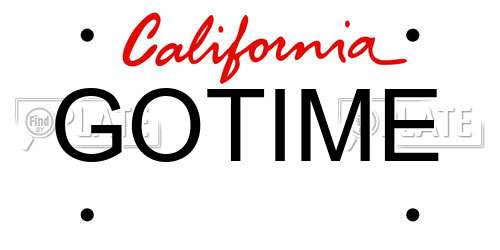 GOTIME California License Plate