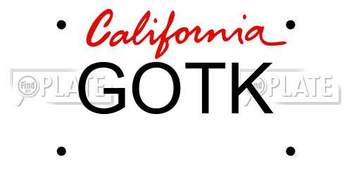 GOTK California License Plate