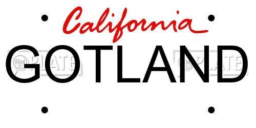GOTLAND California License Plate