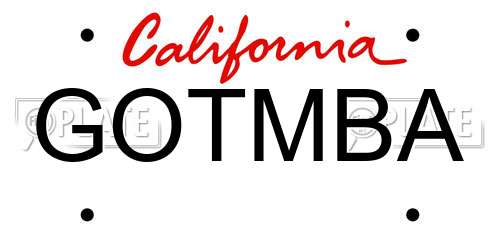GOTMBA California License Plate
