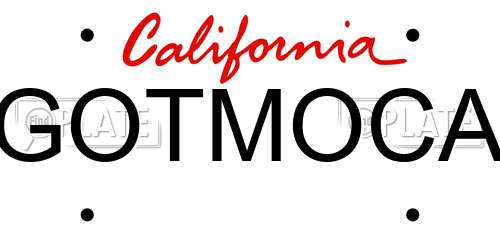 GOTMOCA California License Plate