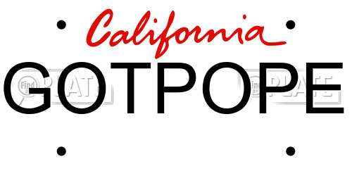 GOTPOPE California License Plate