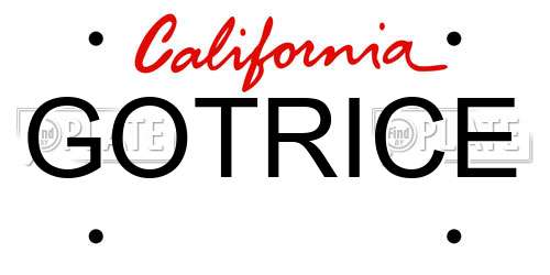 GOTRICE California License Plate
