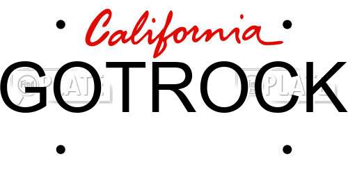 GOTROCK California License Plate