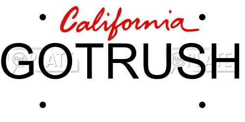 GOTRUSH California License Plate