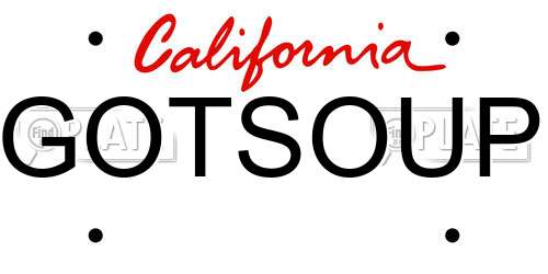 GOTSOUP California License Plate
