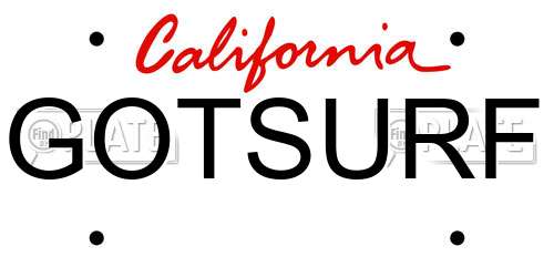 GOTSURF California License Plate