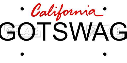 GOTSWAG California License Plate