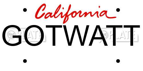 GOTWATT California License Plate