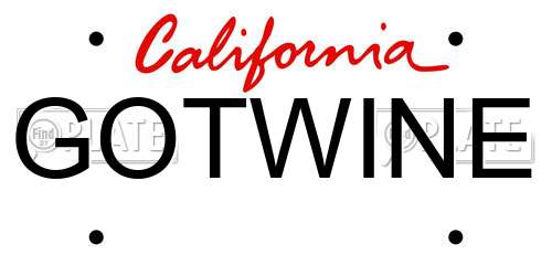 GOTWINE California License Plate