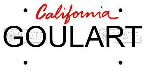 GOULART California License Plate