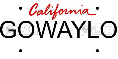 GOWAYLO California License Plate