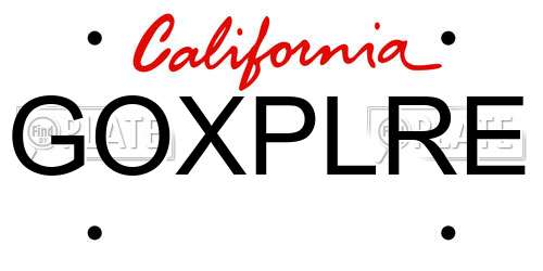 GOXPLRE California License Plate