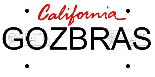 GOZBRAS California License Plate