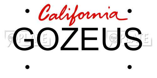 GOZEUS California License Plate