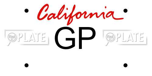 GP California License Plate