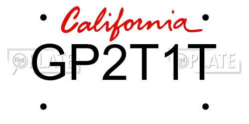 GP2T1T California License Plate