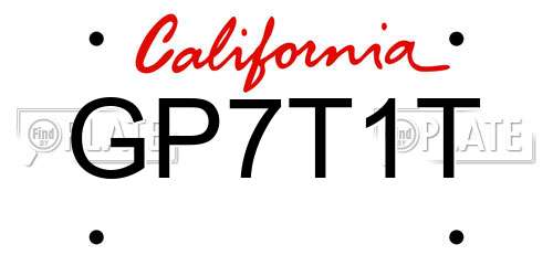 GP7T1T California License Plate