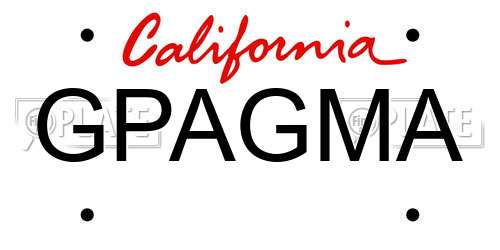 GPAGMA California License Plate