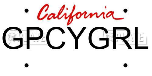 GPCYGRL California License Plate