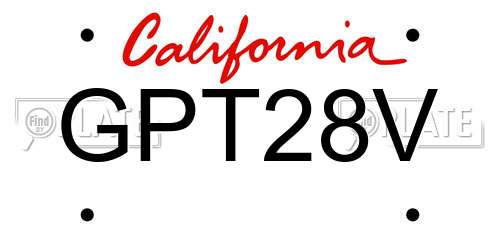 GPT28V California License Plate