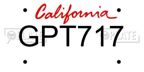GPT717 California License Plate