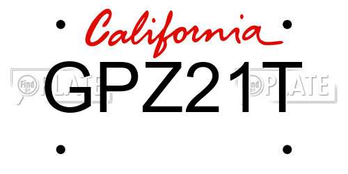 GPZ21T California License Plate