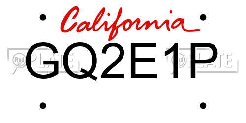 GQ2E1P California License Plate