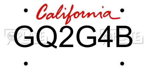 GQ2G4B California License Plate