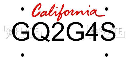 GQ2G4S California License Plate
