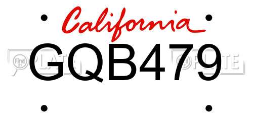 GQB479 California License Plate