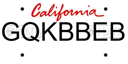 GQKBBEB California License Plate