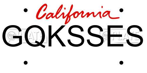 GQKSSES California License Plate