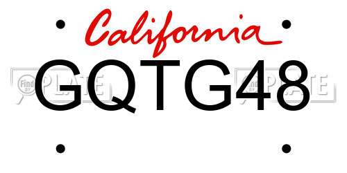 GQTG48 California License Plate
