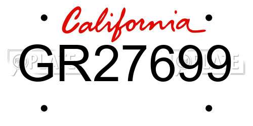 GR27699 California License Plate