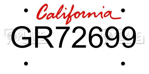GR72699 California License Plate