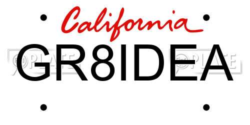 GR8IDEA California License Plate