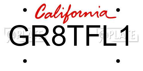 GR8TFL1 California License Plate