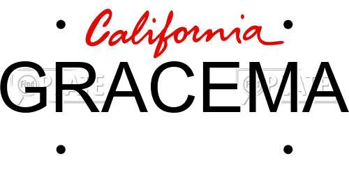 GRACEMA California License Plate