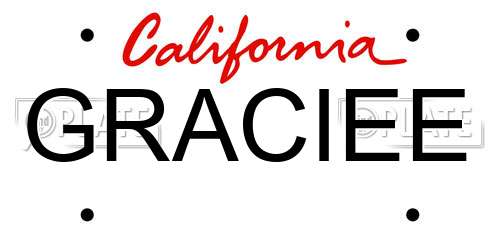 GRACIEE California License Plate